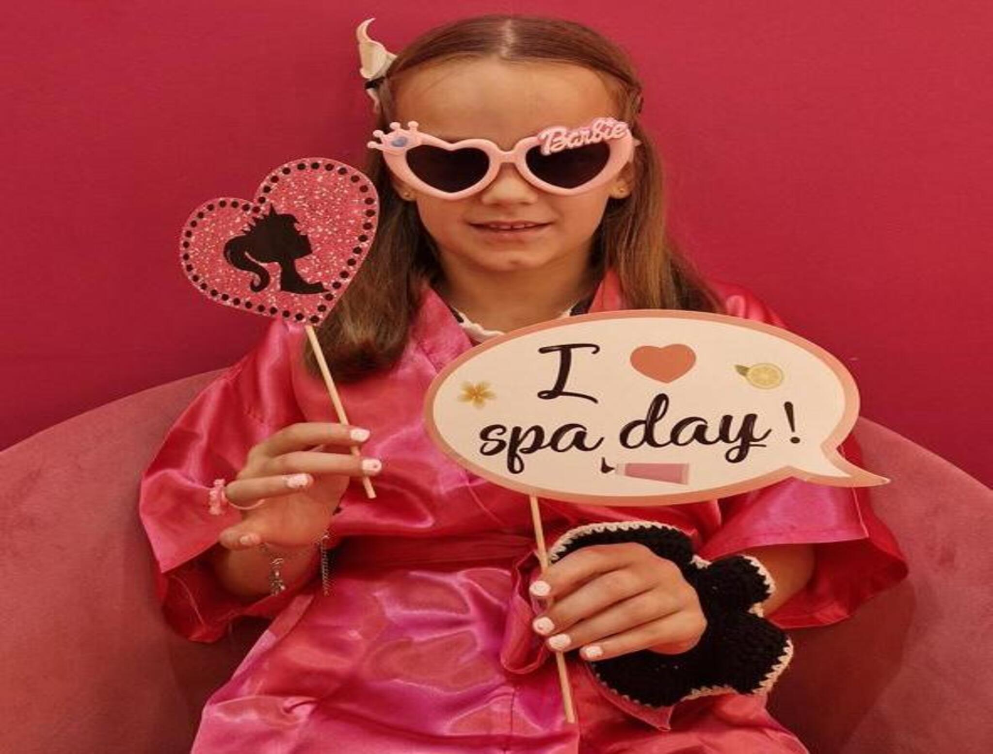 Girl enjoying a relaxing spa day with gentle treatments at StarKids Salon & Spa in Dubai.